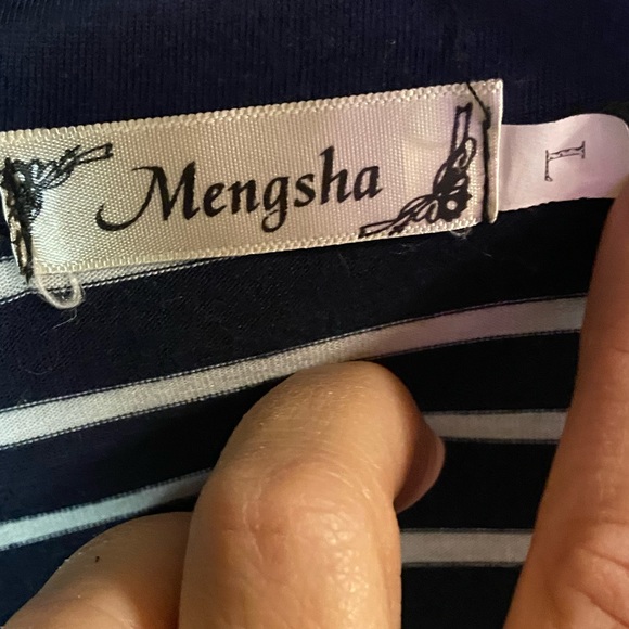 Mengsha Longsleeve striped hoodie ladies medium  full zip split kangaroo - Picture 2 of 6